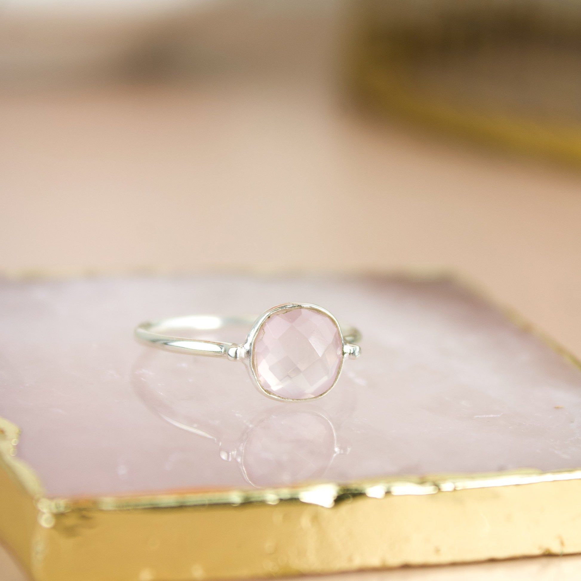 Aria - Faceted Rose Quartz Ring | Love + Lark - Muse + Moonstone