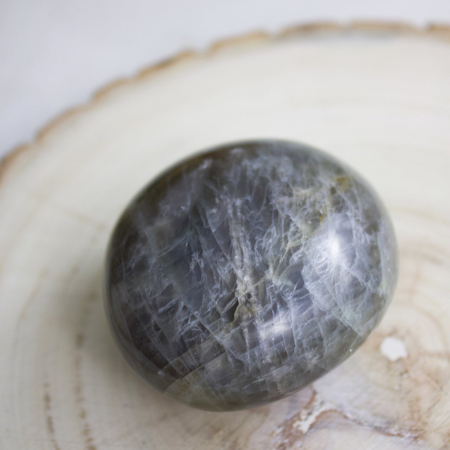 Black Moonstone - Unique Palm Stone #1 - Muse + Moonstone