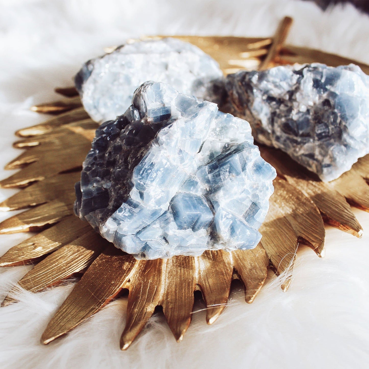 Blue Calcite - Rough - Muse + Moonstone