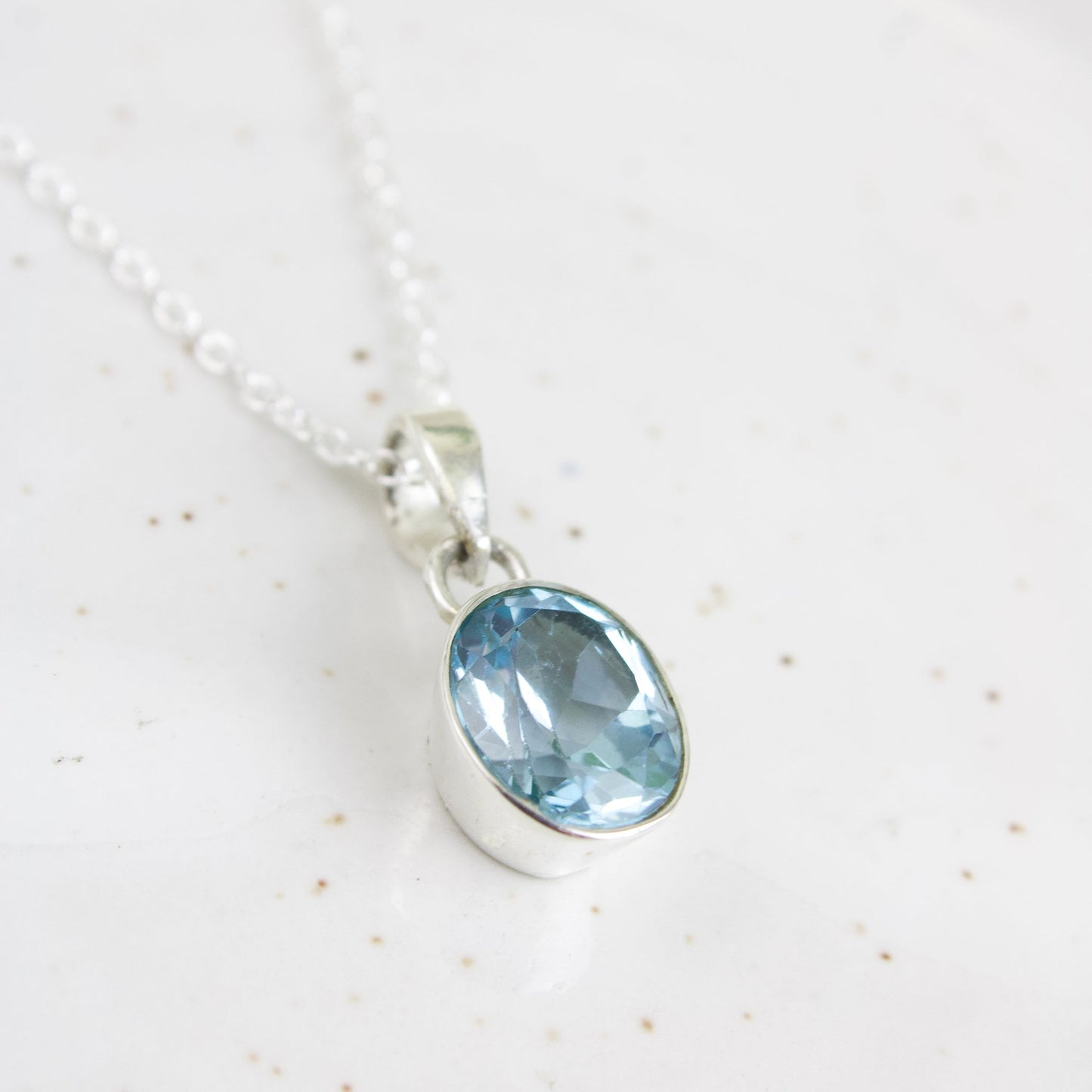 Blue Topaz - Faceted Gemstone Pendant | Love + Lark - Muse + Moonstone