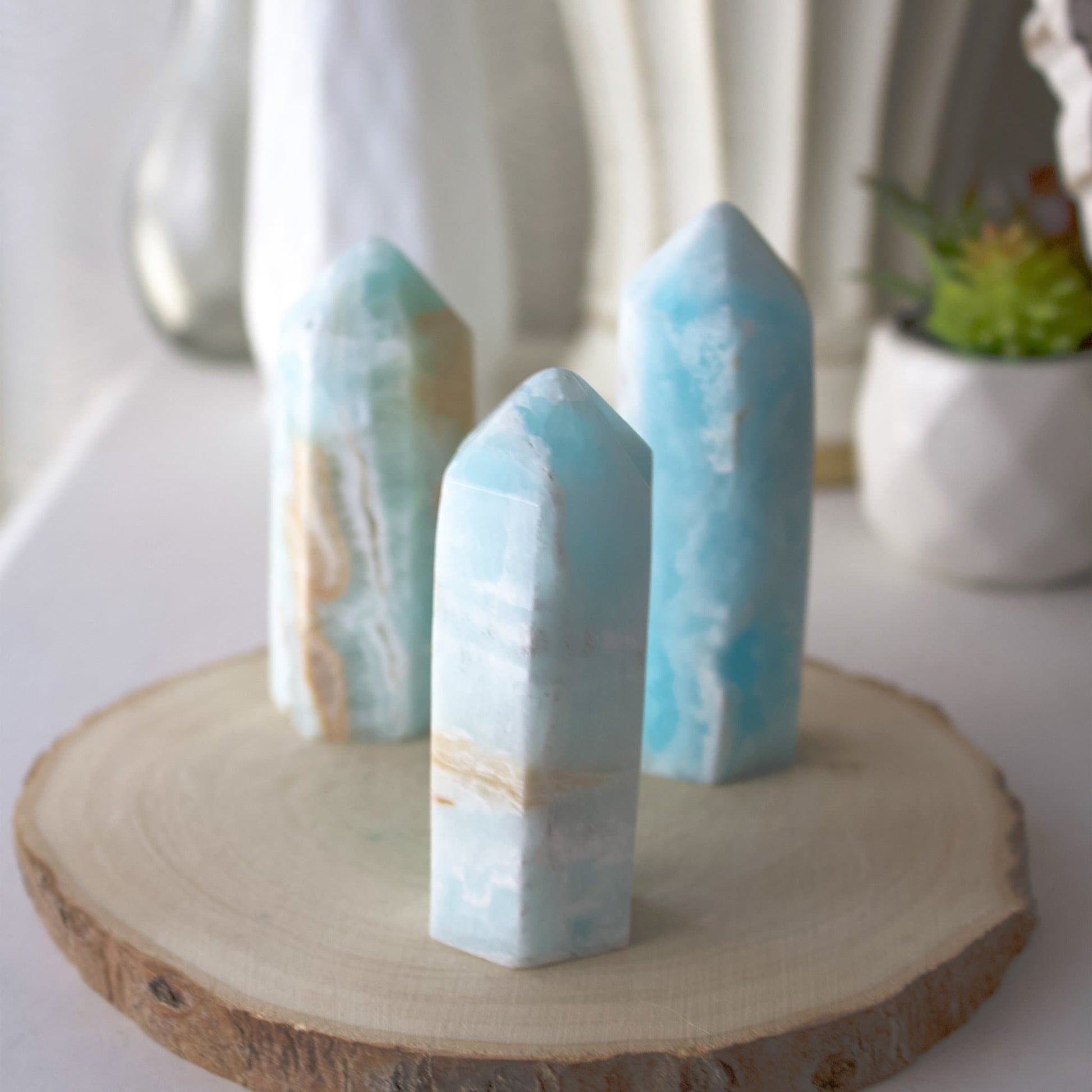 Caribbean Calcite - Polished Point Generator - Muse + Moonstone