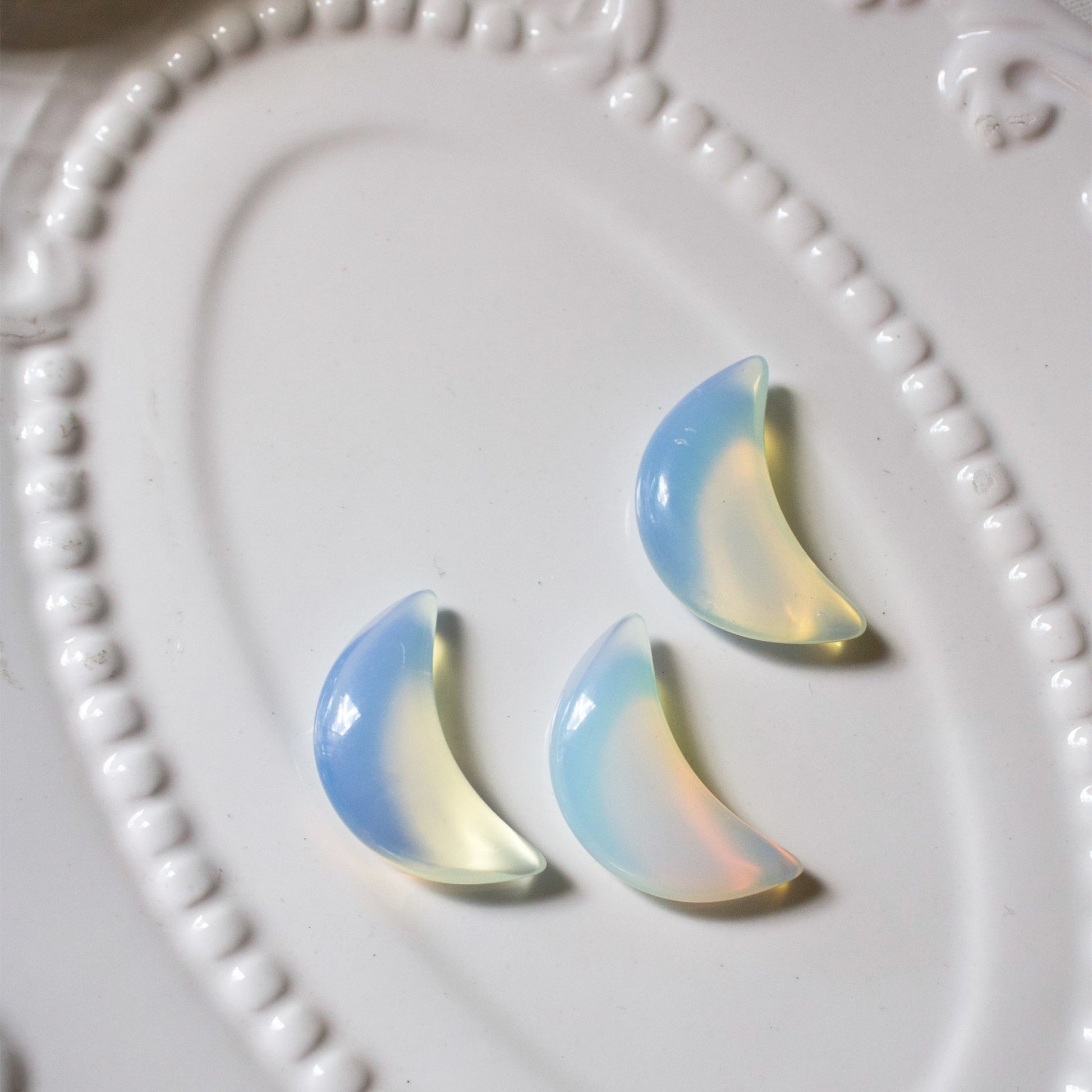 Carved Moon - Opalite - Muse + Moonstone