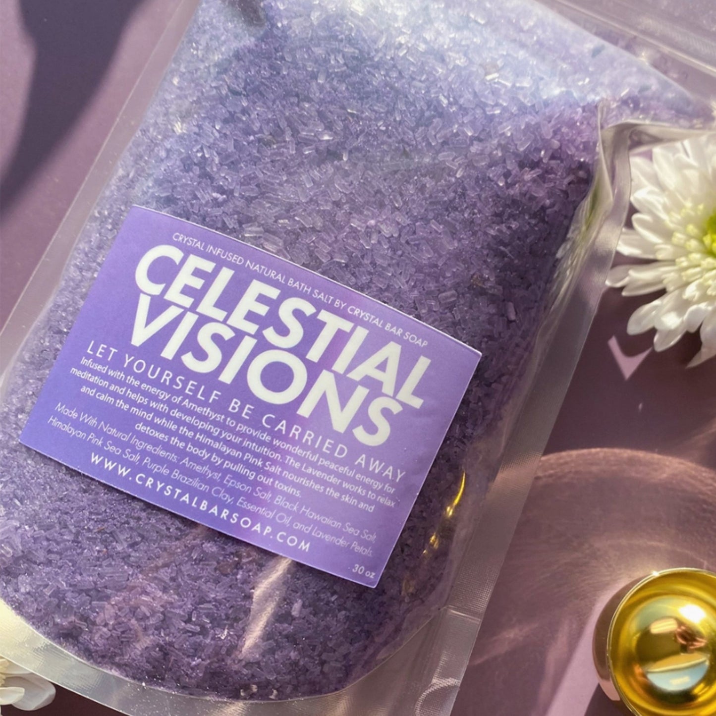 Celestial Visions - Crystal Infused Bath Salt | Crystal Bar Soap - Muse + Moonstone