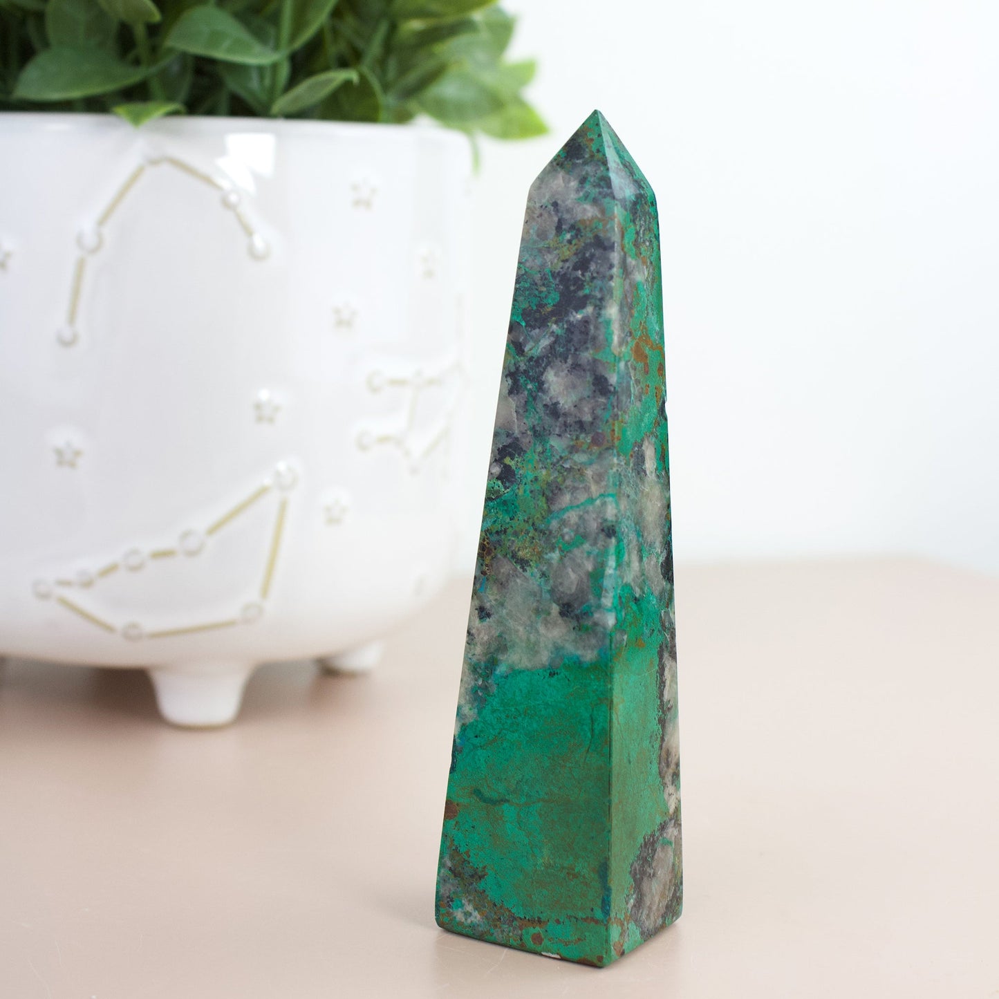 Chrysocolla - Unique Polished Point #1 - Muse + Moonstone