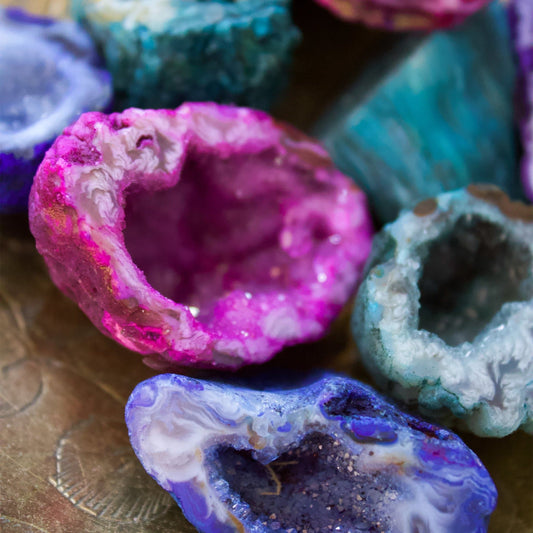 Coloured Agate Geode - Mini - Muse + Moonstone
