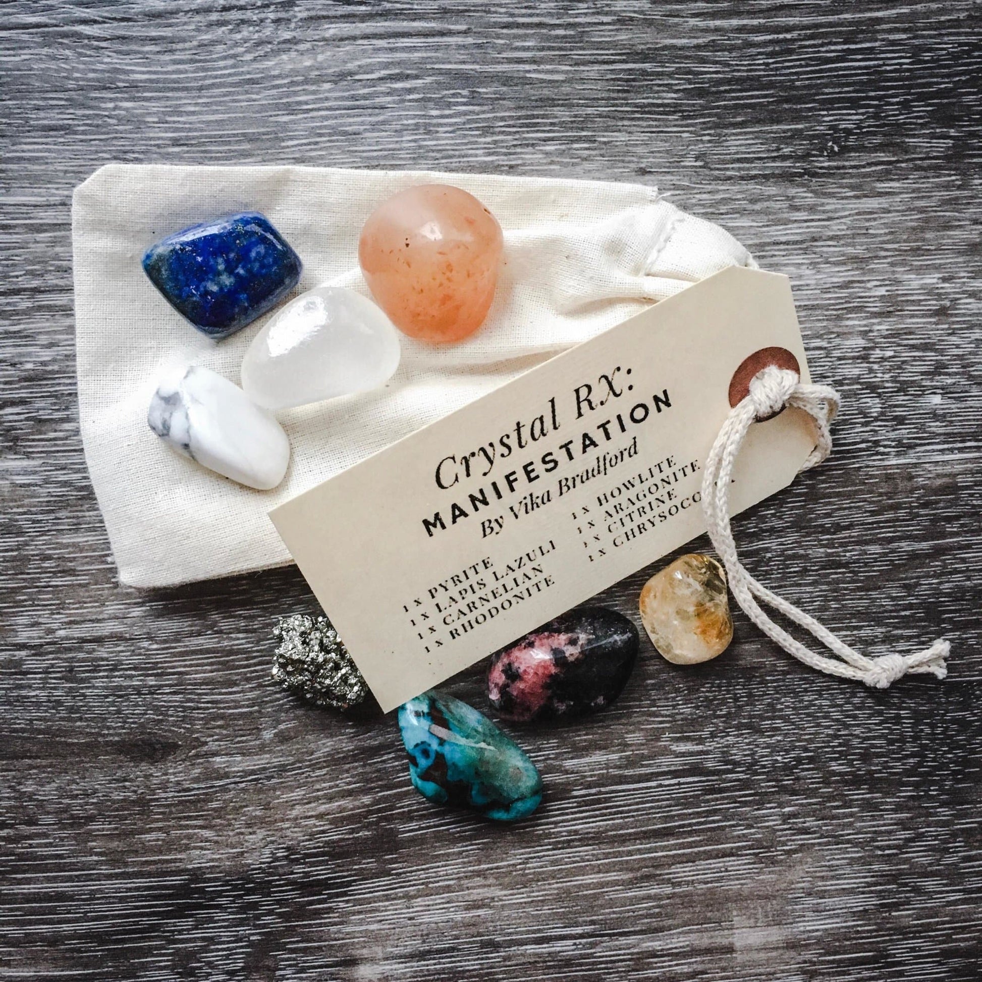 Crystal RX: Manifestation by Vika Bradford - Crystal Pouch - Muse + Moonstone