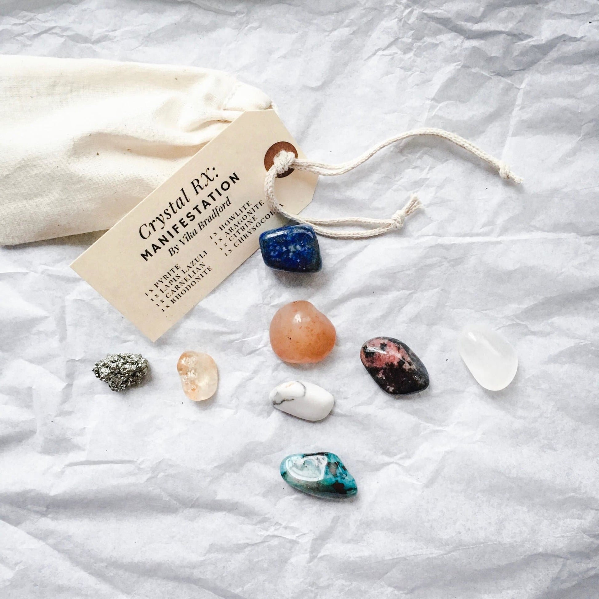 Crystal RX: Manifestation by Vika Bradford - Crystal Pouch - Muse + Moonstone