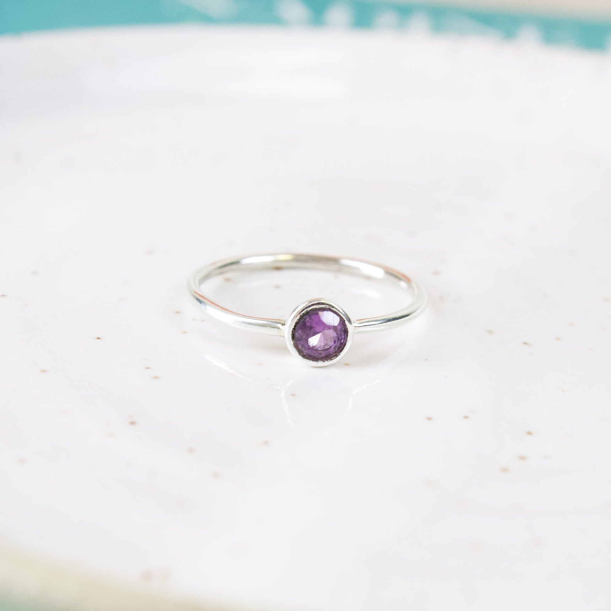 Dainty Amethyst Stacking Ring | Love + Lark - Muse + Moonstone