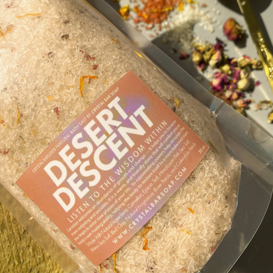 Desert Descent - Crystal Infused Bath Salt | Crystal Bar Soap - Muse + Moonstone