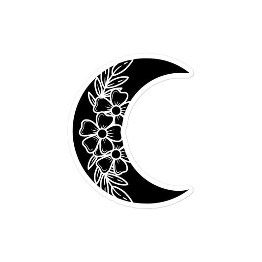 Floral Moon - Vinyl Sticker - Muse + Moonstone