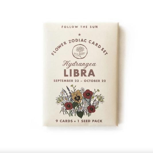 Flower Zodiac Sticker Card Set - Libra (Sept 23 - Oct 22) - Muse + Moonstone