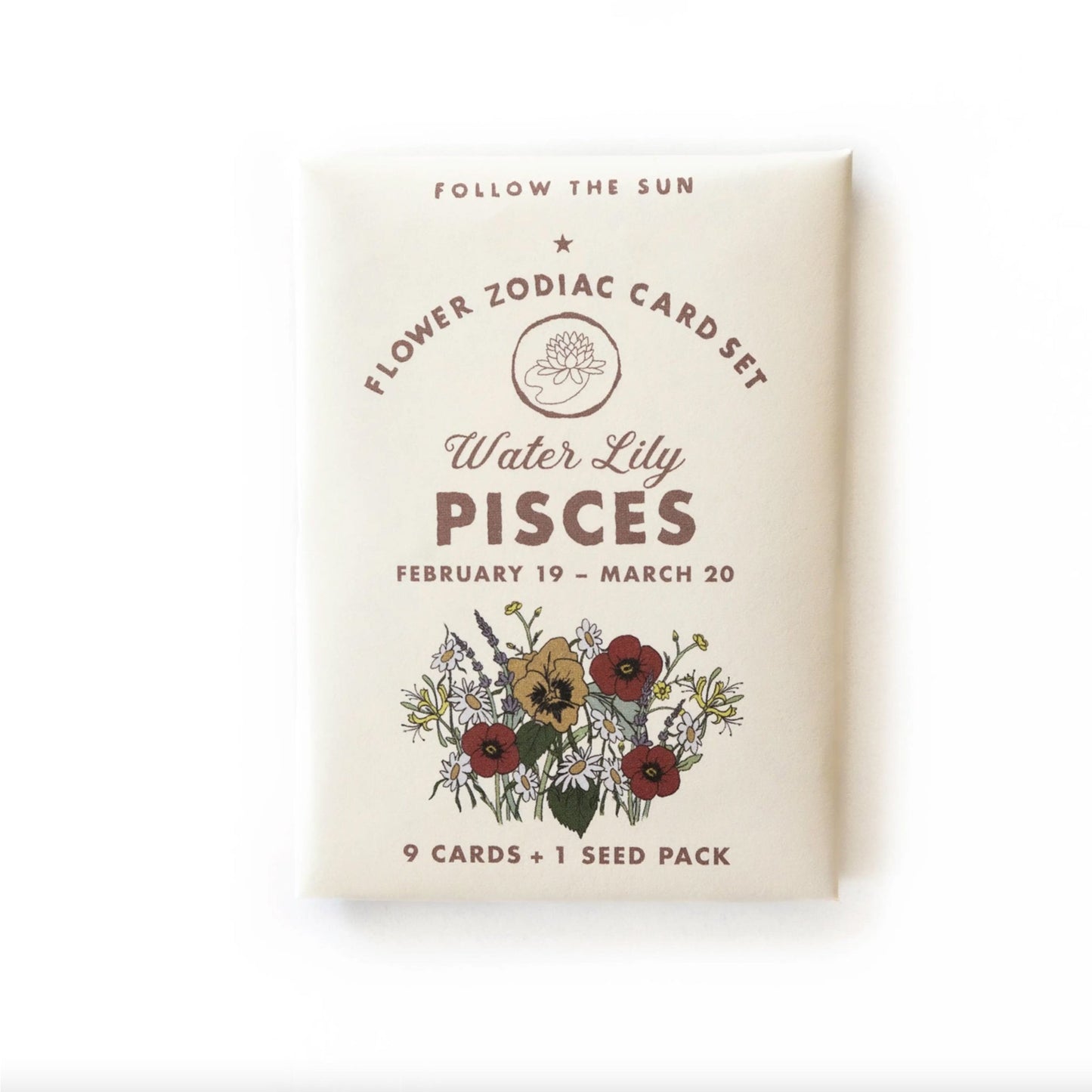 Flower Zodiac Sticker Card Set - Pisces (Feb 19 - Mar 20) - Muse + Moonstone