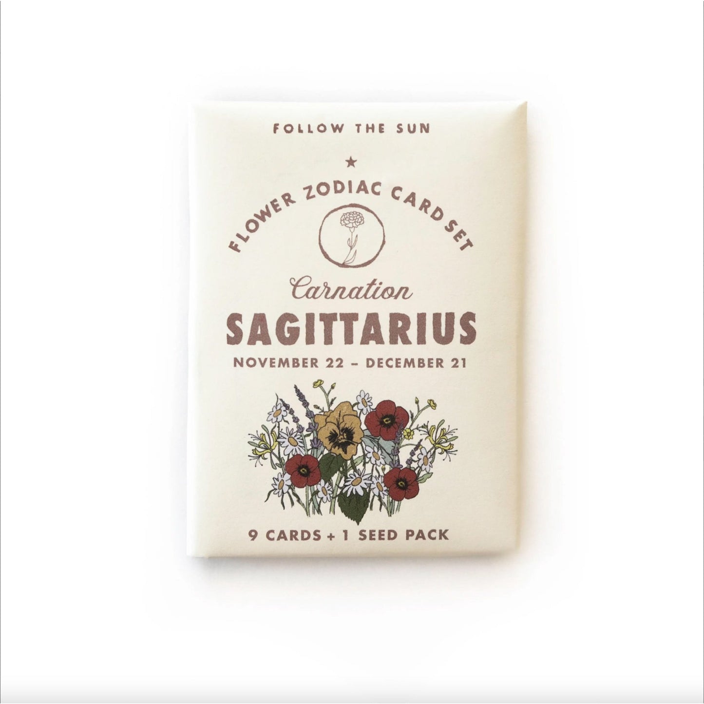 Flower Zodiac Sticker Card Set - Sagittarius (Nov 22 - Dec 21) - Muse + Moonstone