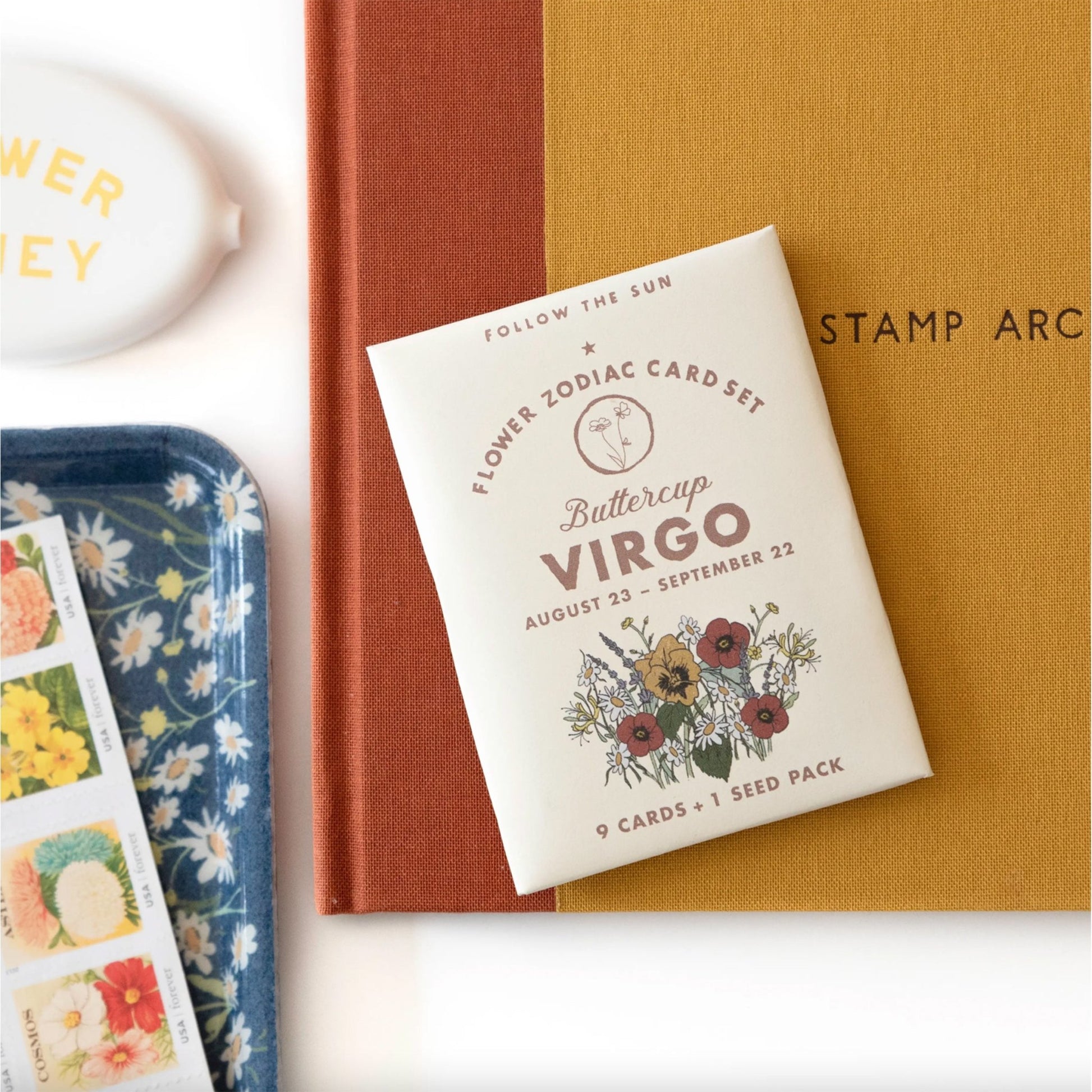 Flower Zodiac Sticker Card Set - Virgo (Aug 23 - Sept 22) - Muse + Moonstone