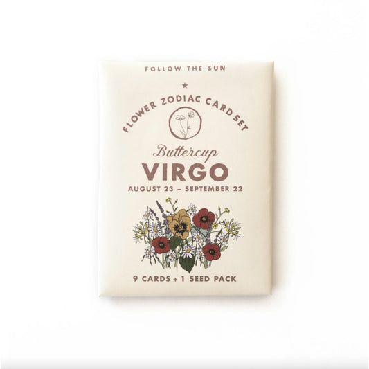 Flower Zodiac Sticker Card Set - Virgo (Aug 23 - Sept 22) - Muse + Moonstone