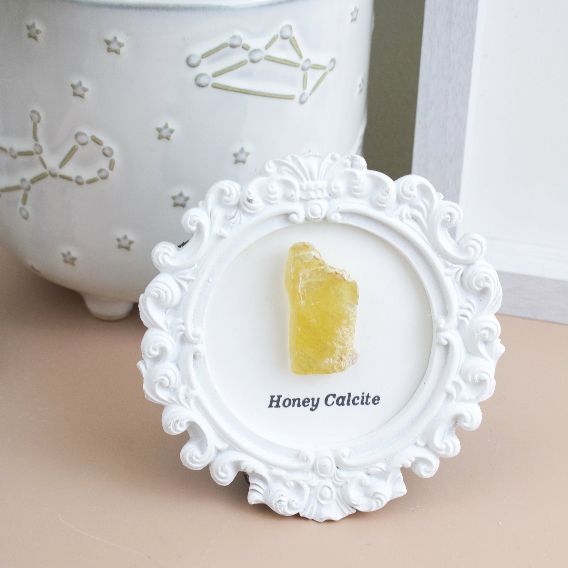Honey Calcite - Mini Framed Crystal Decor - Muse + Moonstone