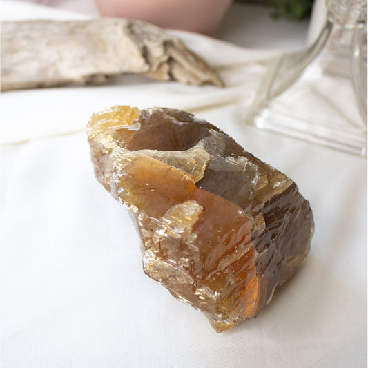 Honey Calcite - Unique Specimen #1 - Muse + Moonstone