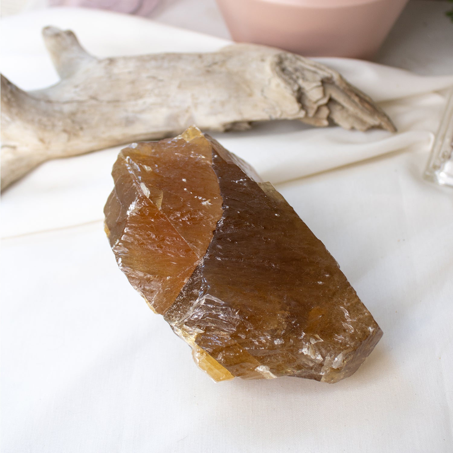 Honey Calcite - Unique Specimen #1 - Muse + Moonstone