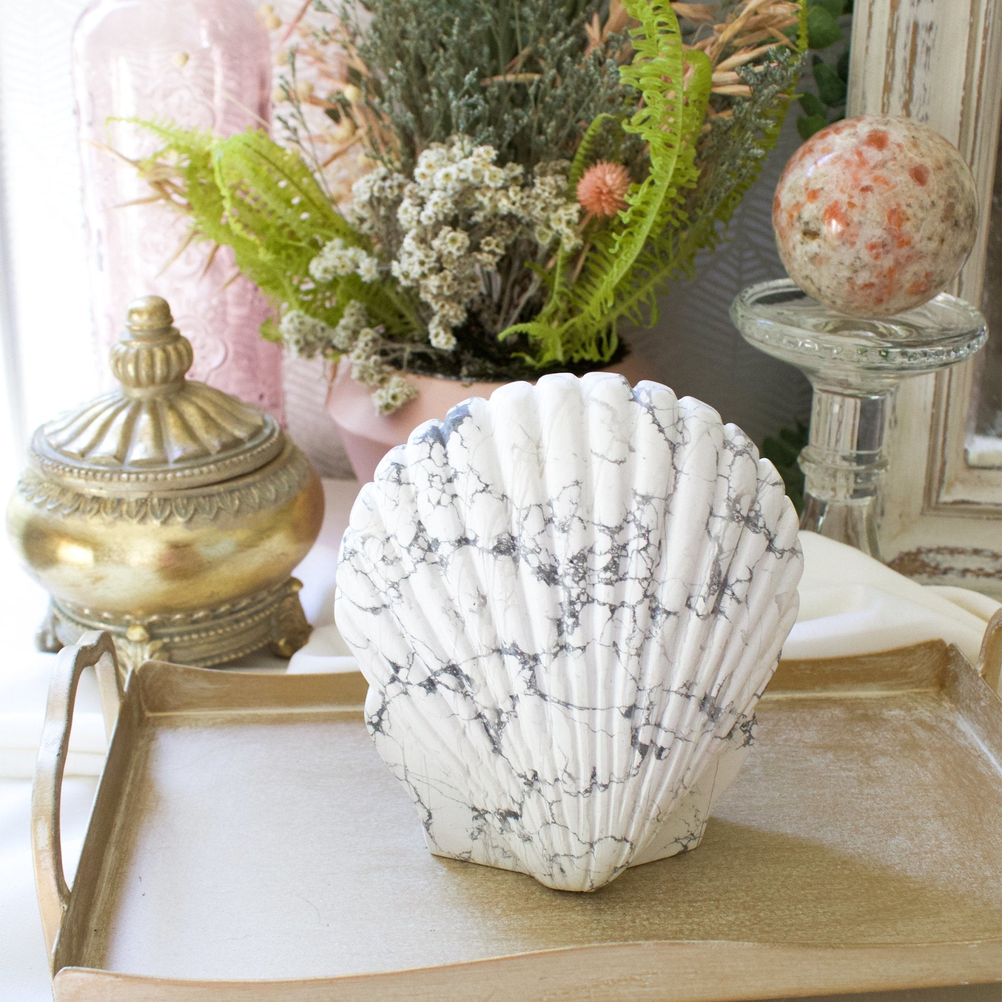 Howlite - Unique Specimen - Shell - Muse + Moonstone | Crystals