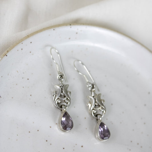 Amethyst Thistle Dangle Earrings | Love + Lark - Muse + Moonstone