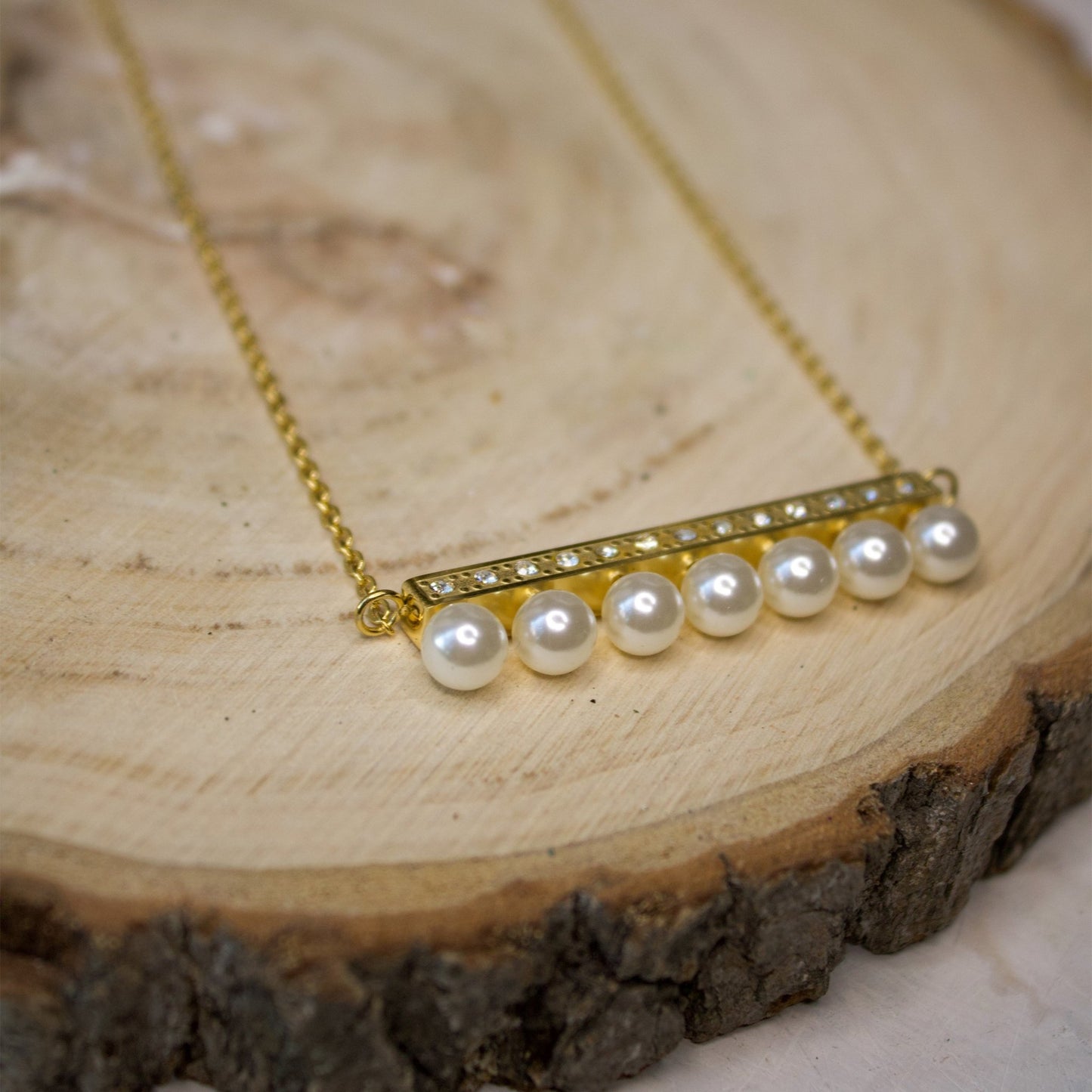 Pearl Bar Necklace | Love + Lark - Muse + Moonstone