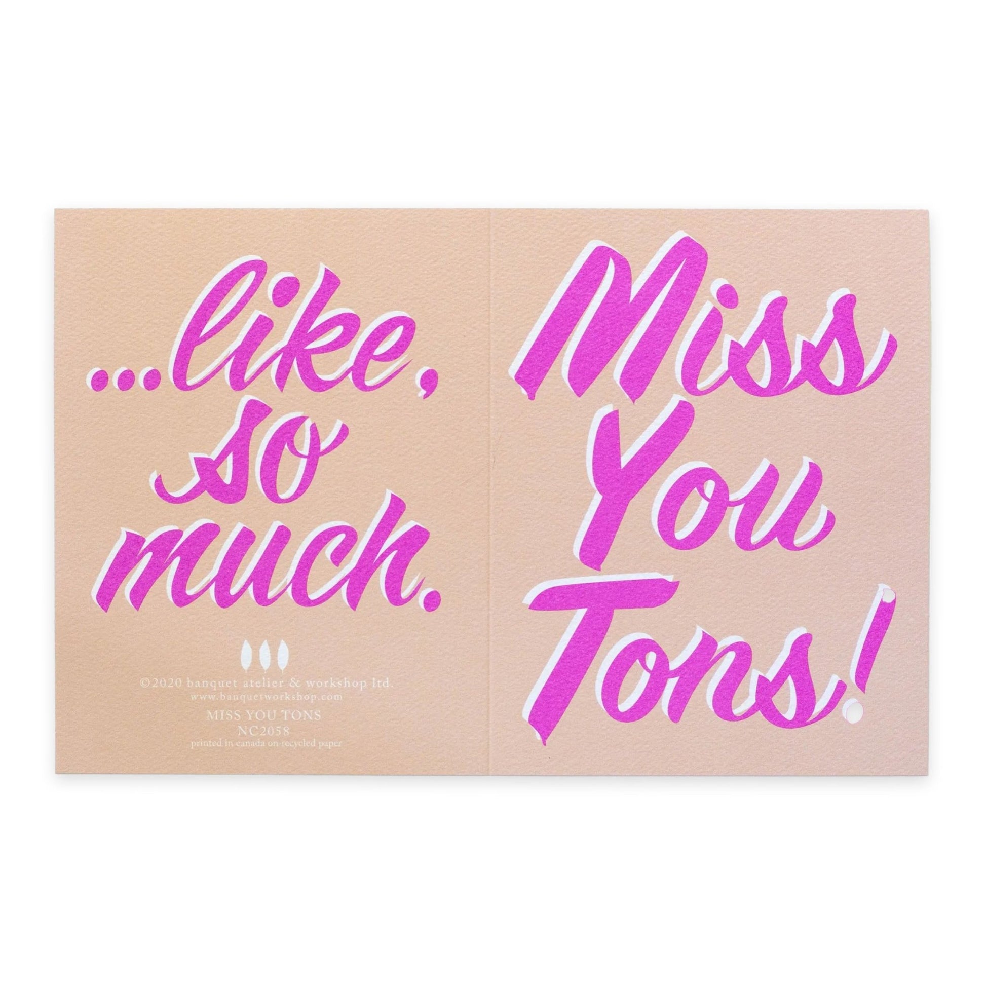 Miss You Tons - Note Card | BANQUET WORKSHOP - Muse + Moonstone