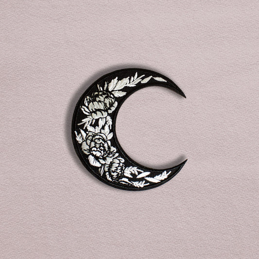Moon Flower - Embroidered Iron On Patch - Muse + Moonstone