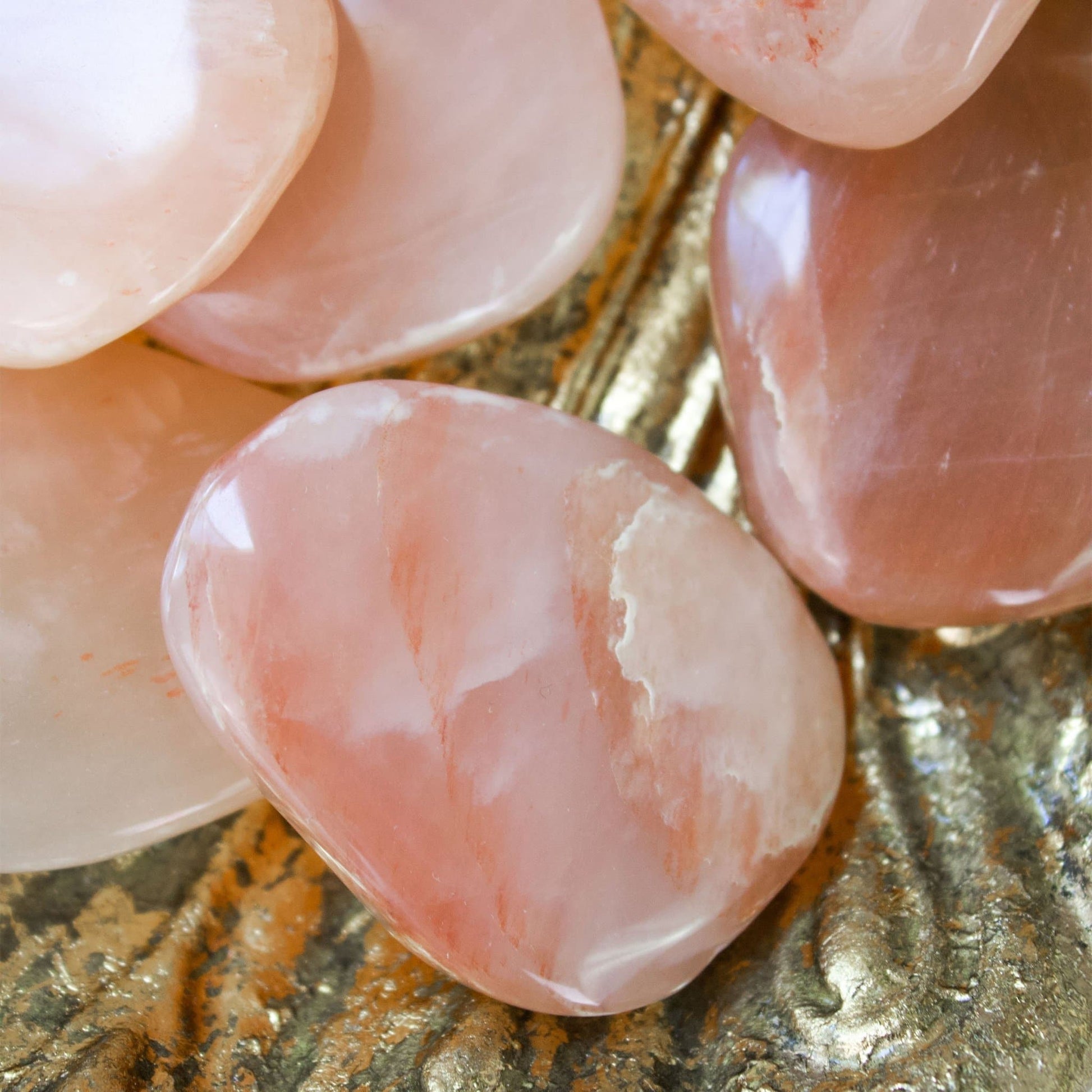 Peach Moonstone - Mini Palm Stones - Muse + Moonstone