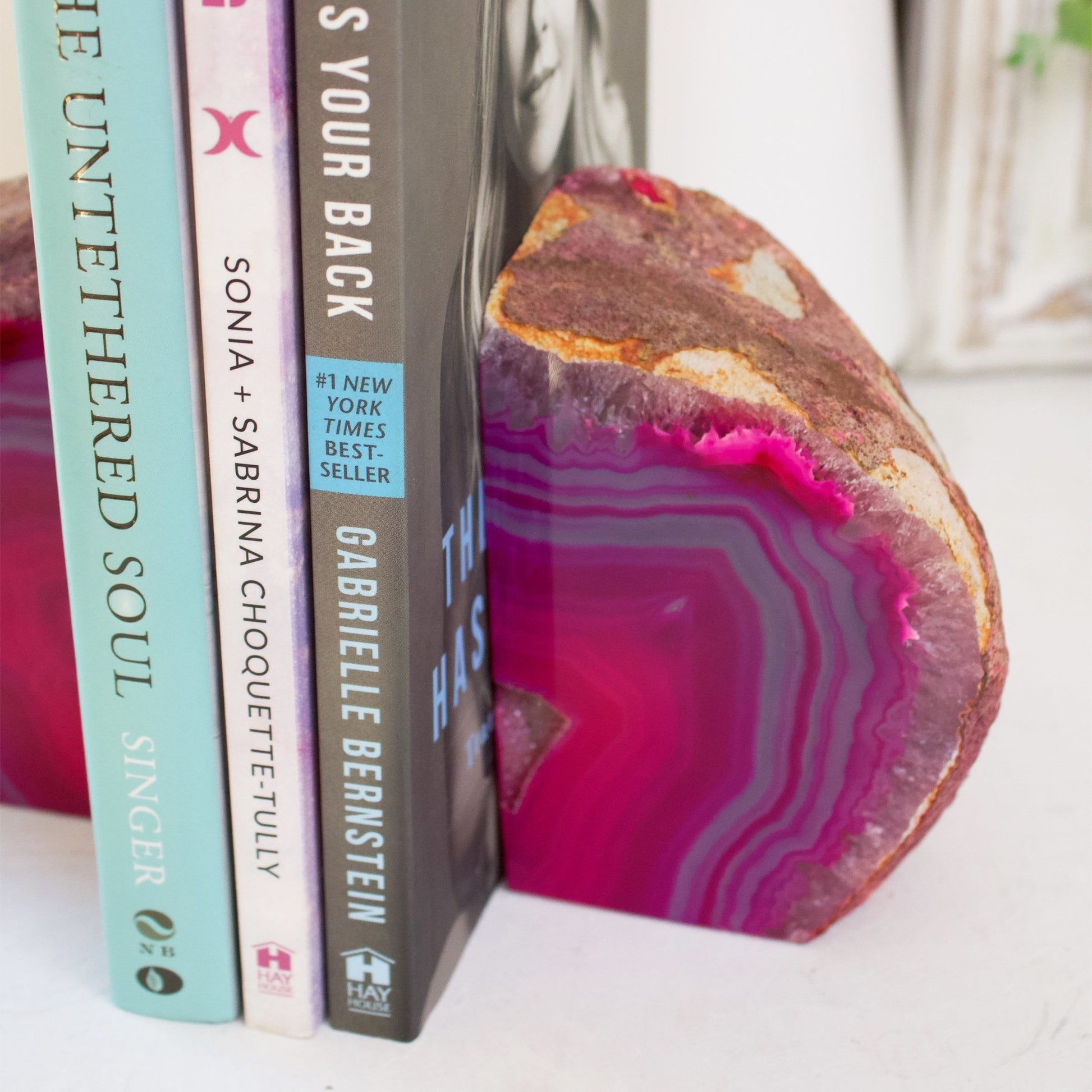 Pink Agate Geode - Bookends #1 - Muse + Moonstone