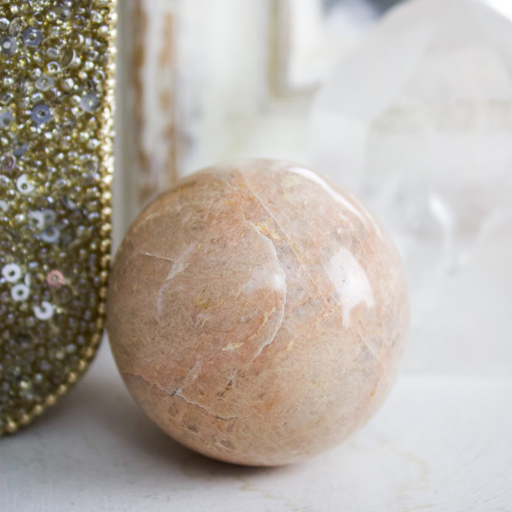 Pink Moonstone - Sphere - Muse + Moonstone