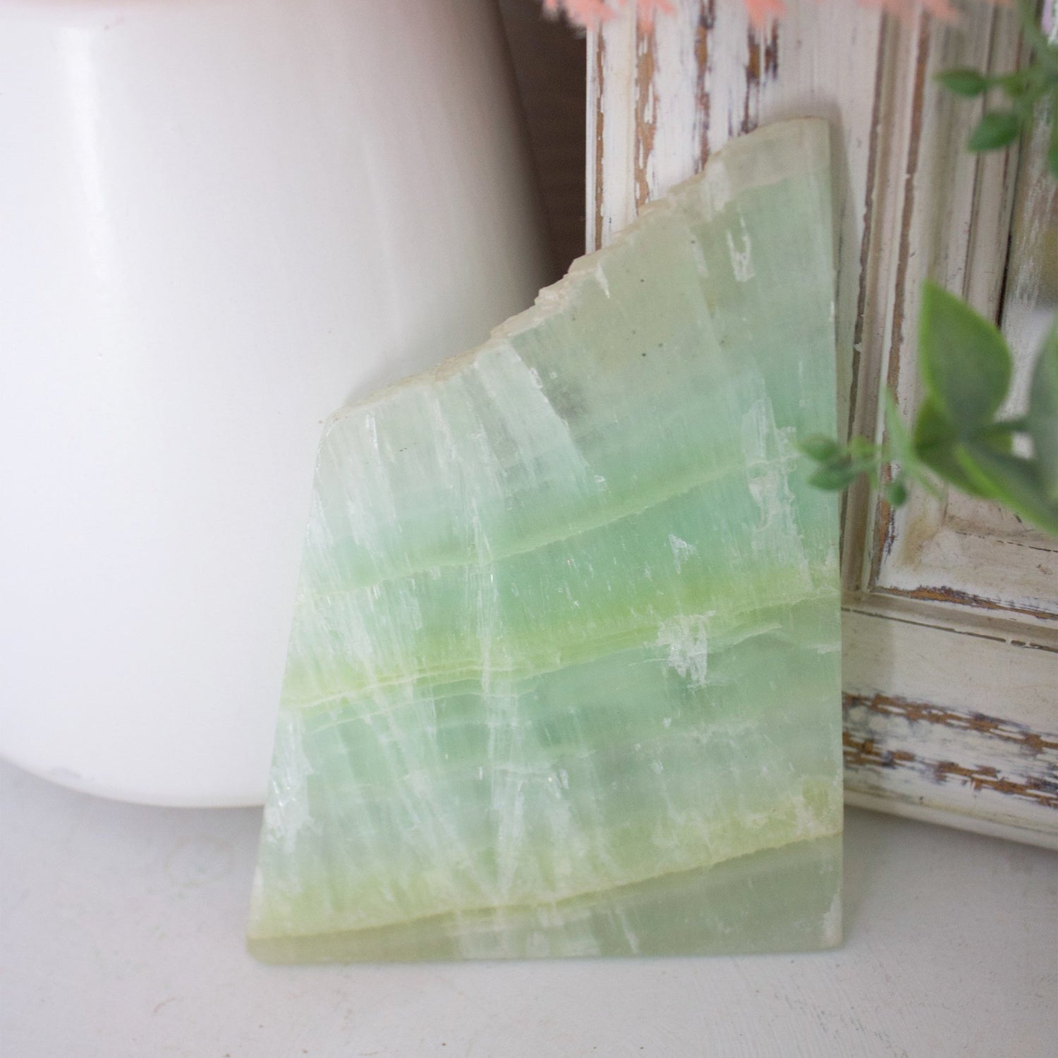 Pistachio Calcite - Unique Specimen Slab #1 - Muse + Moonstone