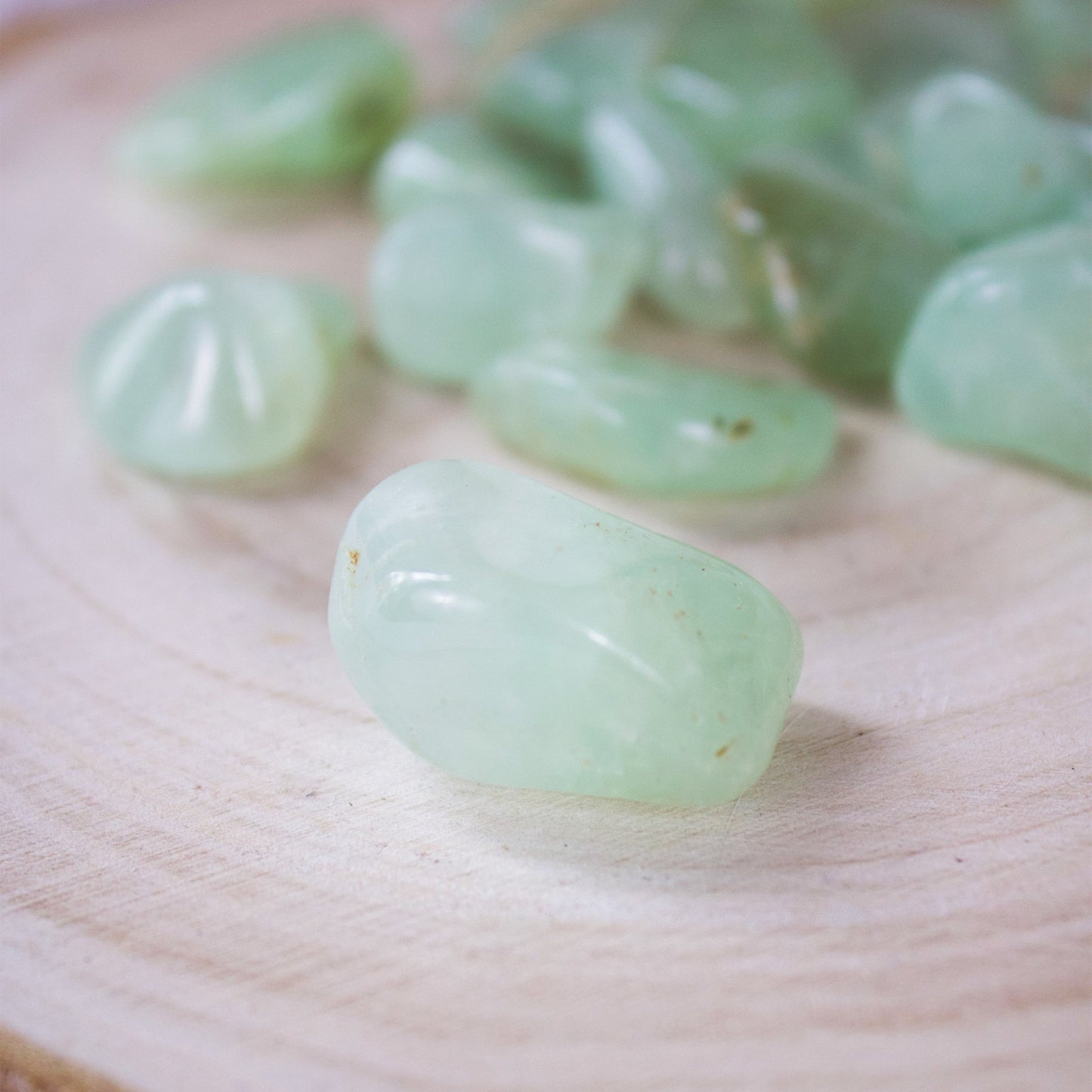 Prehnite - Tumbled Stone - Muse + Moonstone