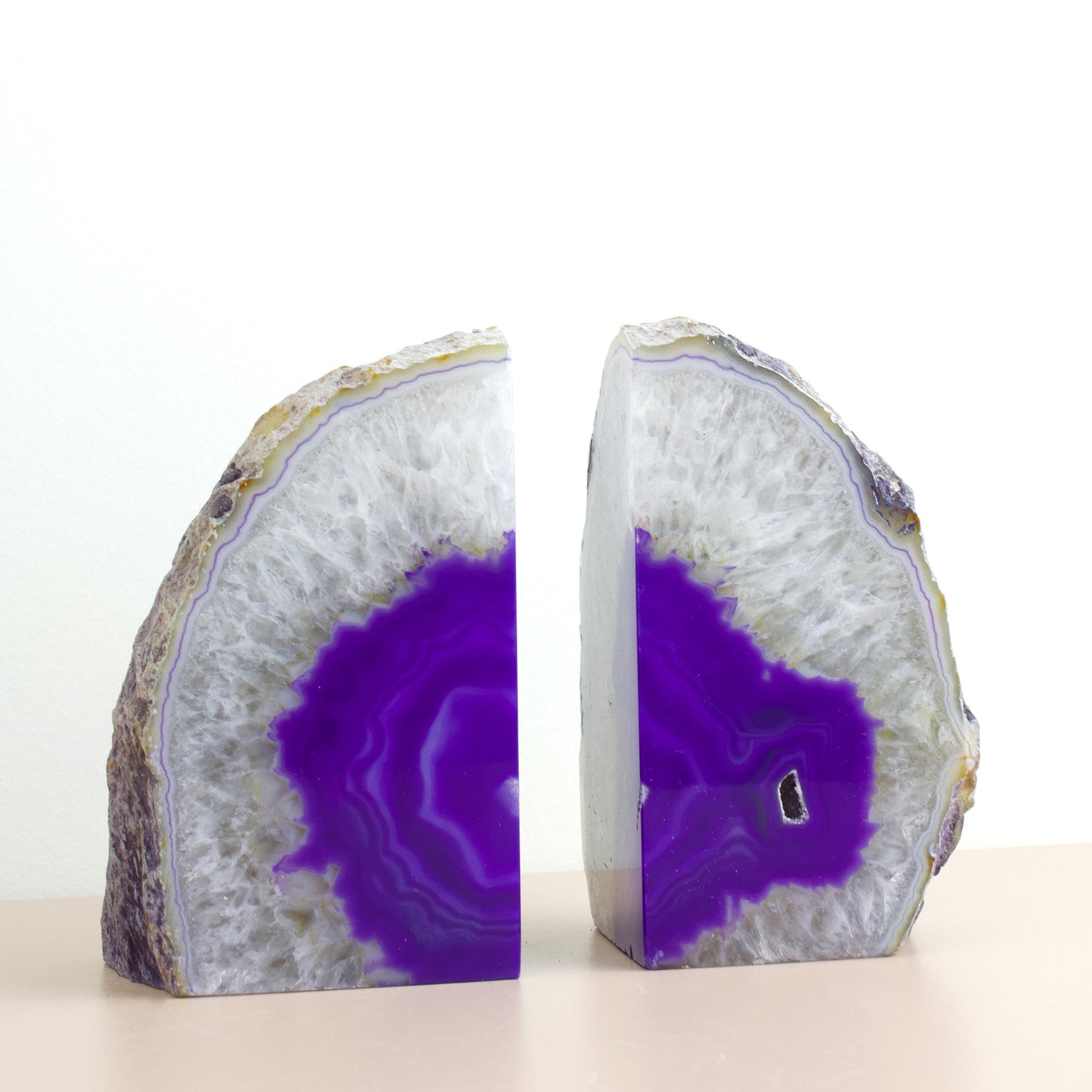 Purple Agate Crystal Bookends #1 - Muse + Moonstone