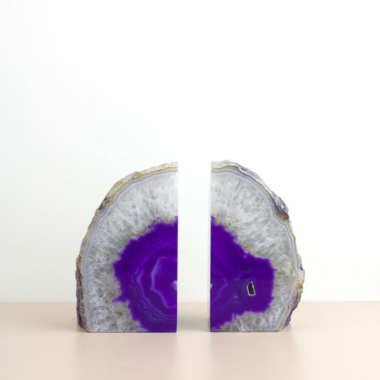 Purple Agate Crystal Bookends #1 - Muse + Moonstone