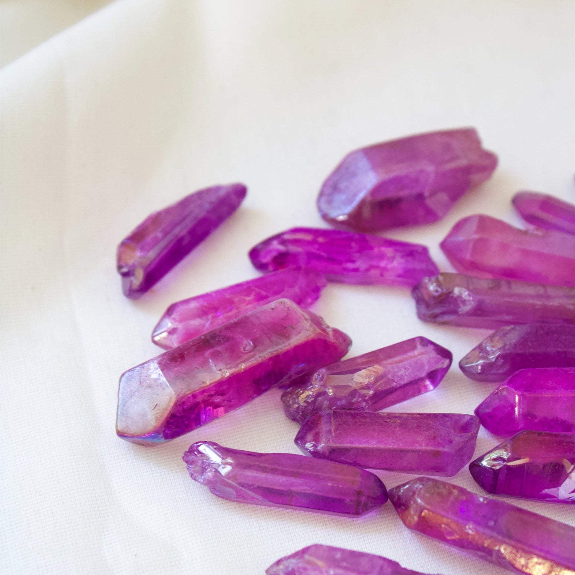 Purple Aura Quartz - Crystal Points - Muse + Moonstone