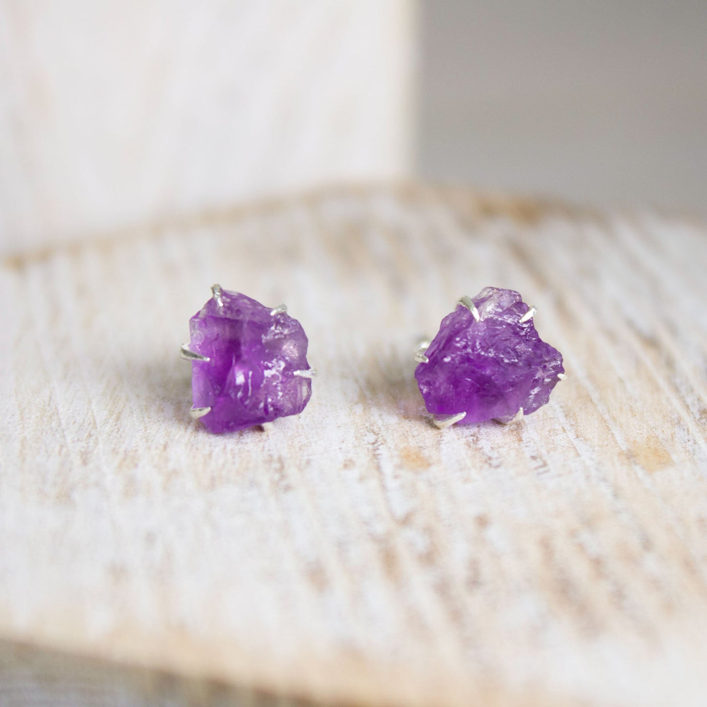 Raw Amethyst Stud Earrings | Love + Lark - Muse + Moonstone