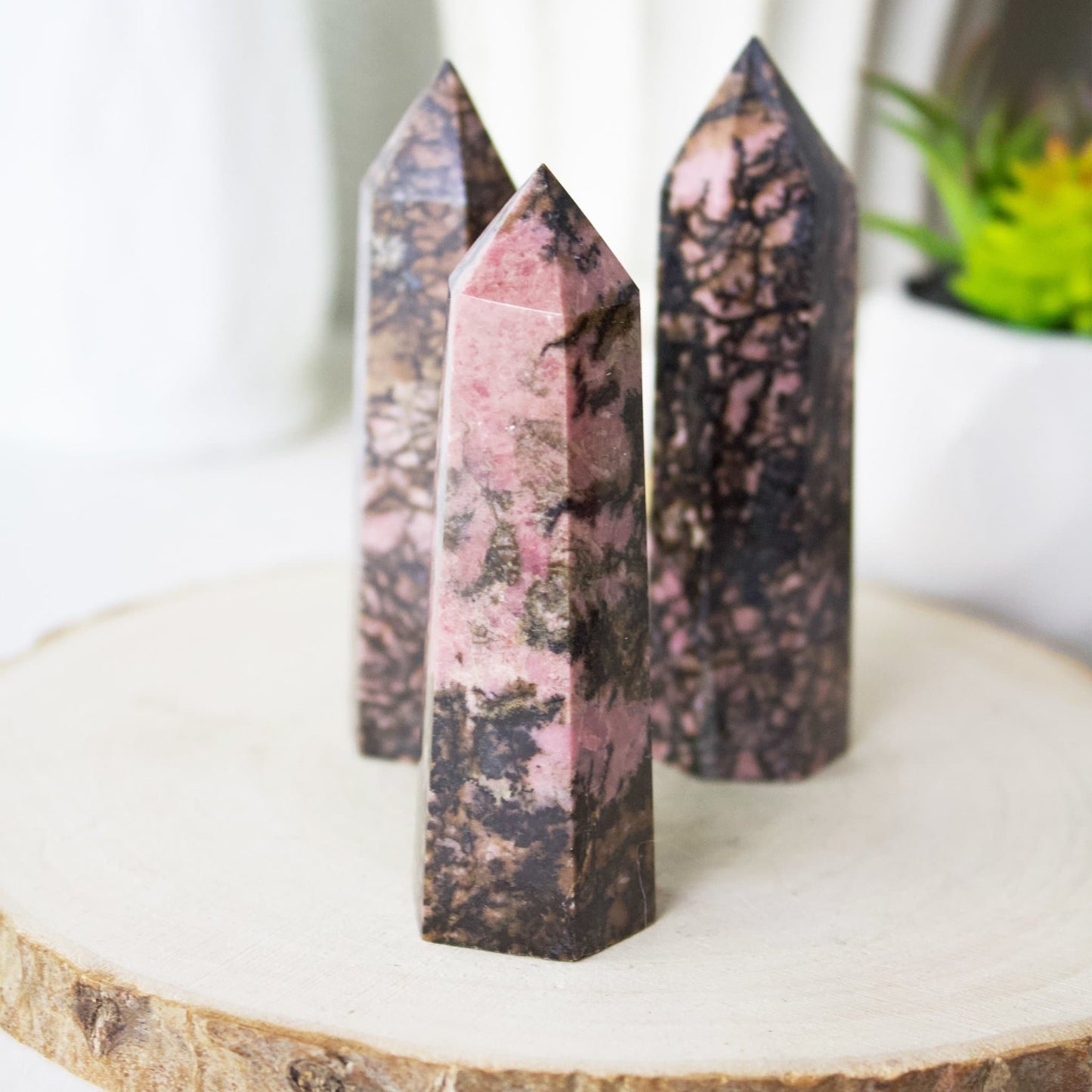 Rhodonite - Polished Point Generator - Muse + Moonstone