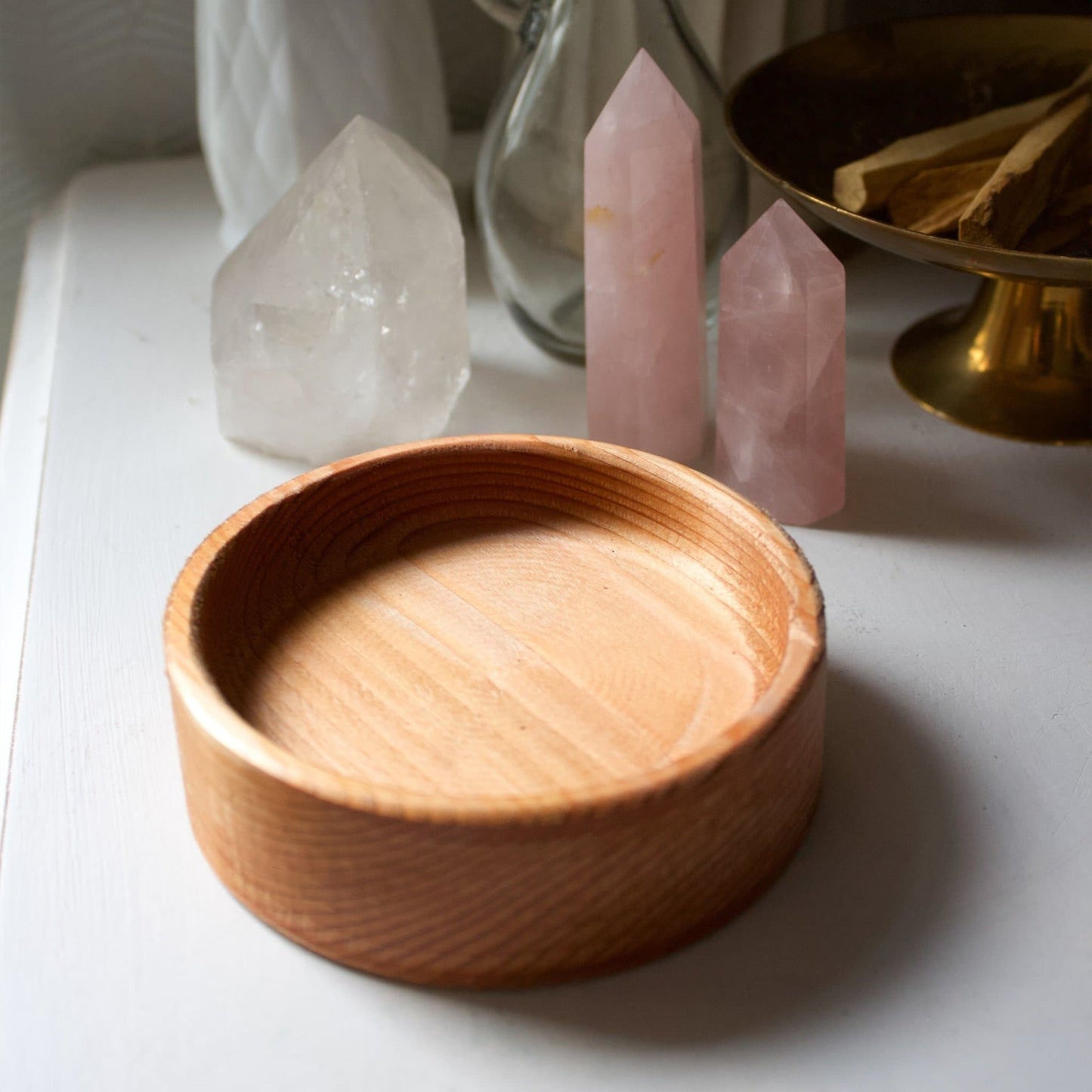 Round Wooden Dish | Hand-Carved Cedar - Muse + Moonstone