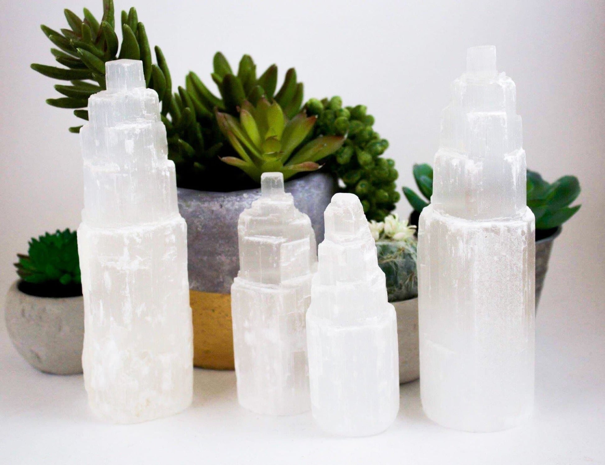 Selenite Tower - Muse + Moonstone