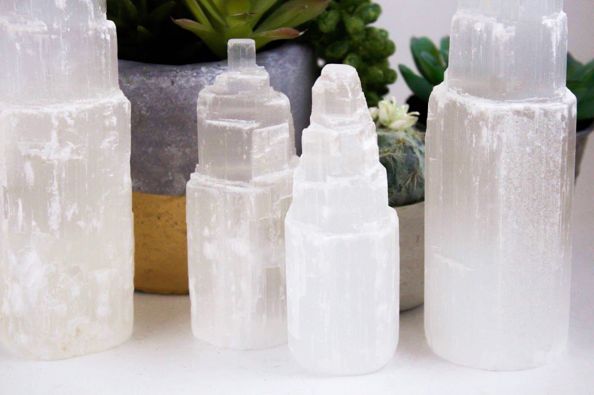 Selenite Tower - Muse + Moonstone