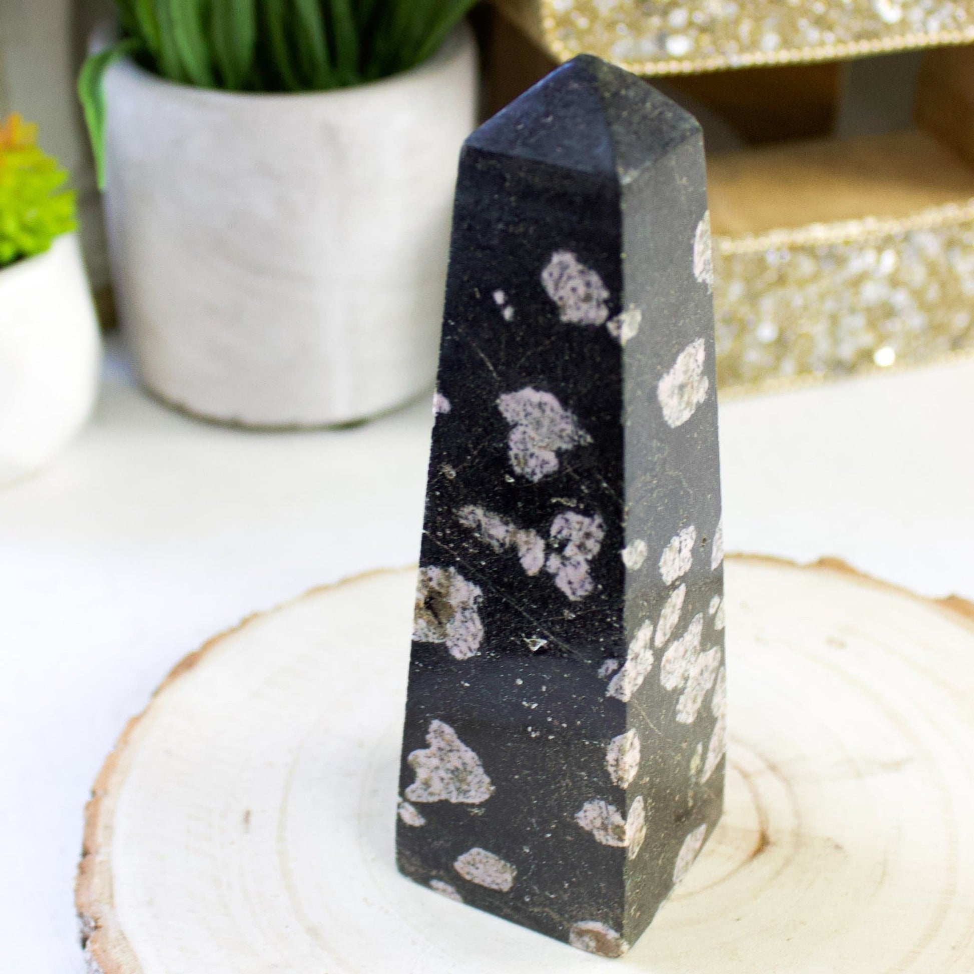 Snowflake Obsidian - Obelisk - Muse + Moonstone
