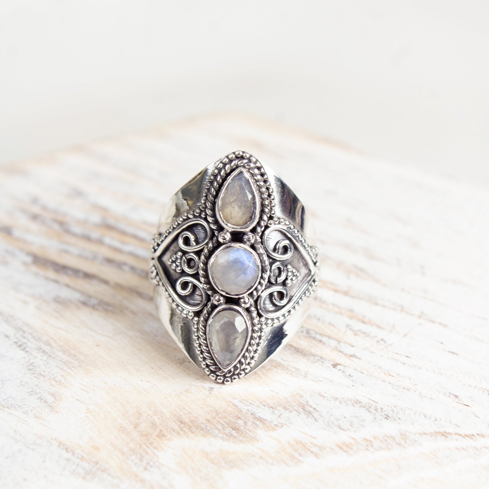 Spotlight Moonstone and Silver Ring | Love + Lark - Muse + Moonstone