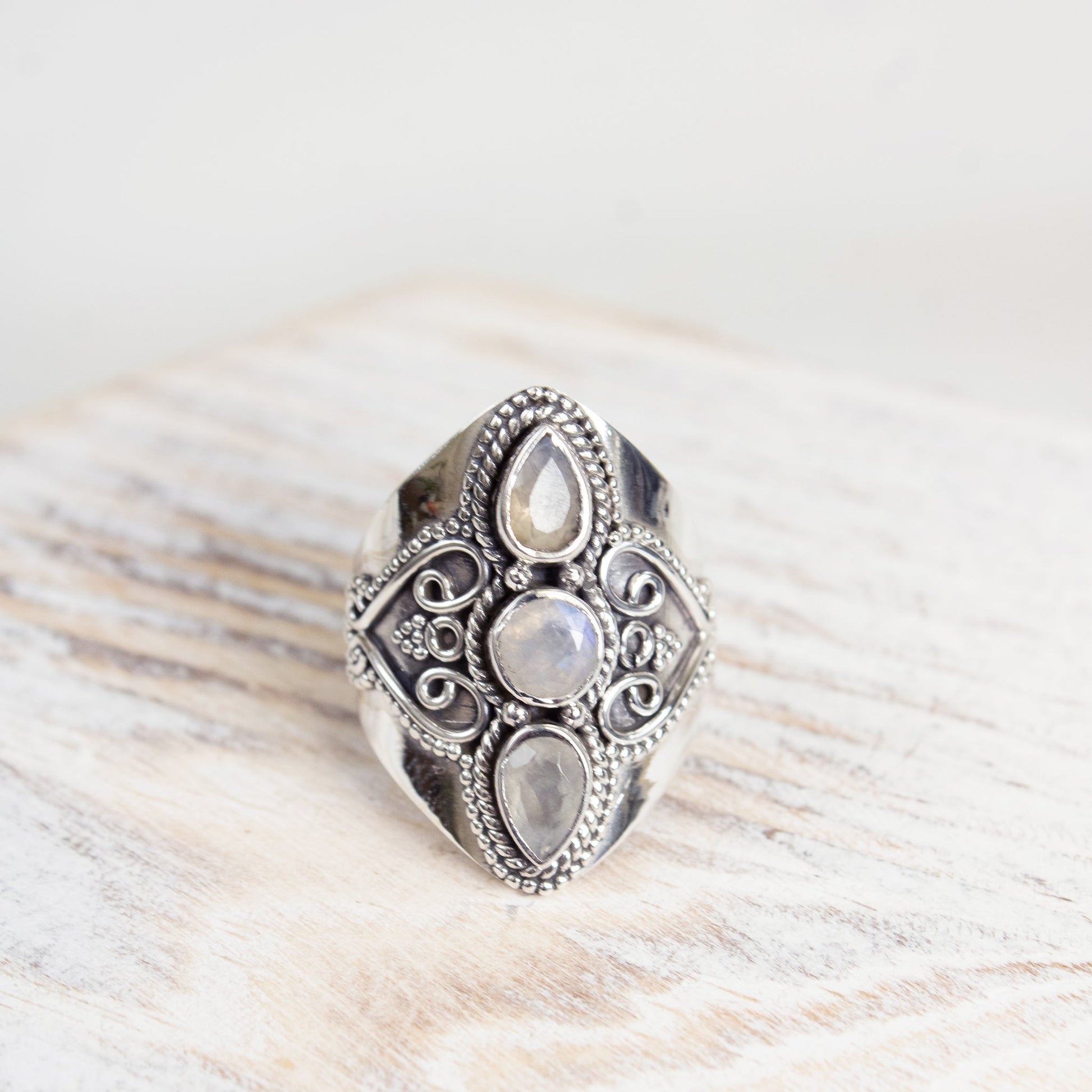 Spotlight Moonstone and Silver Ring | Love + Lark - Muse + Moonstone