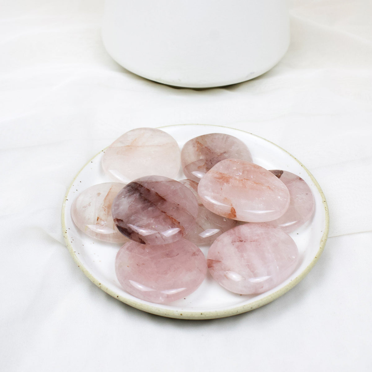 Mini Stones Strawberry Quartz - Mini Palm Stones - Muse + Moonstone – Muse + Moonstone