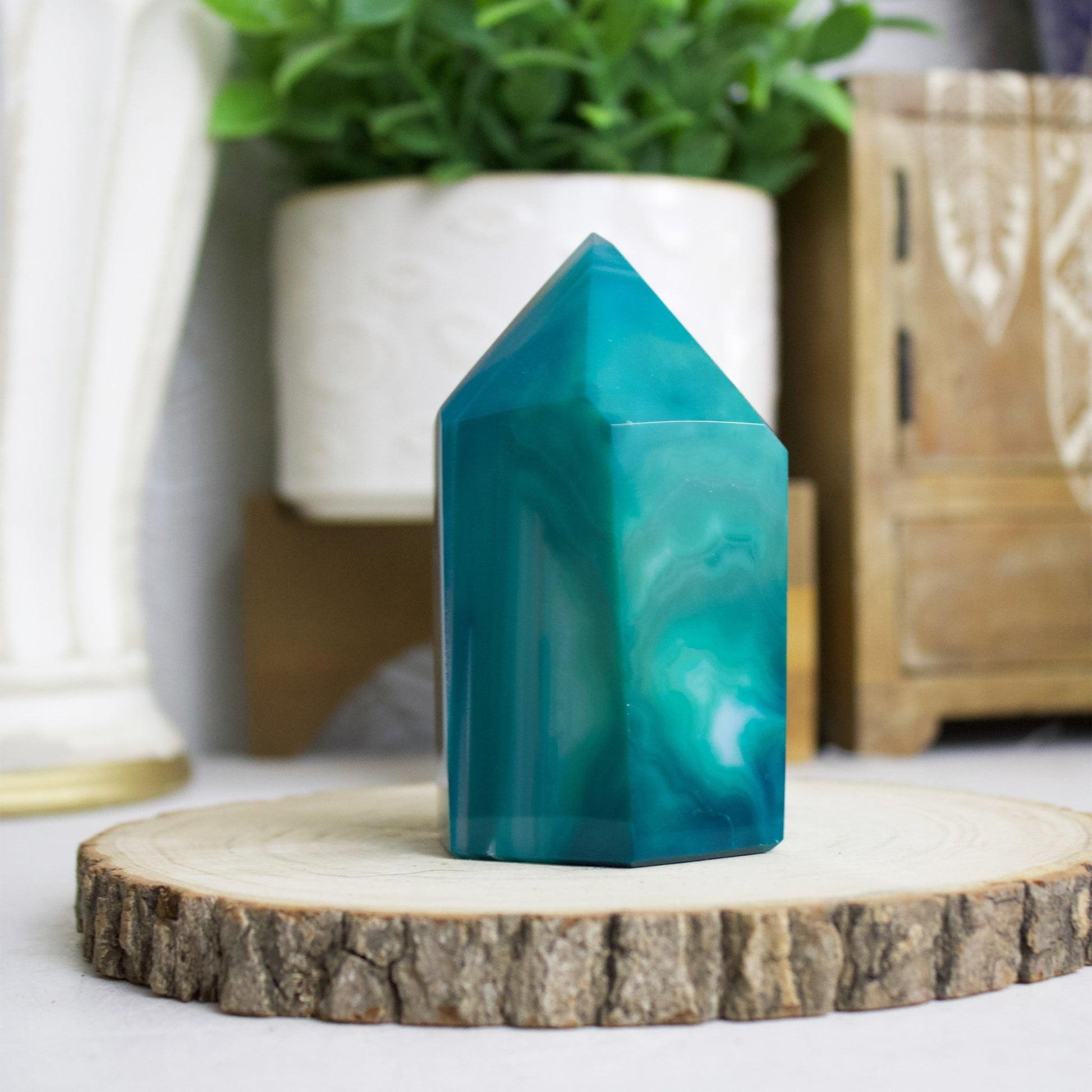 Teal Agate Geode - Polished Generator #1 - Muse + Moonstone