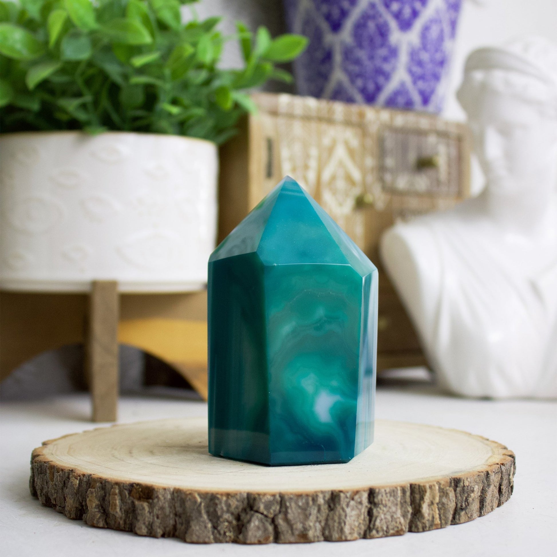 Teal Agate Geode - Polished Generator #1 - Muse + Moonstone