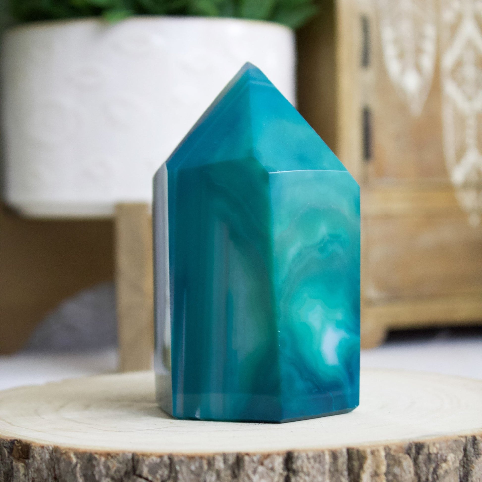 Teal Agate Geode - Polished Generator #1 - Muse + Moonstone