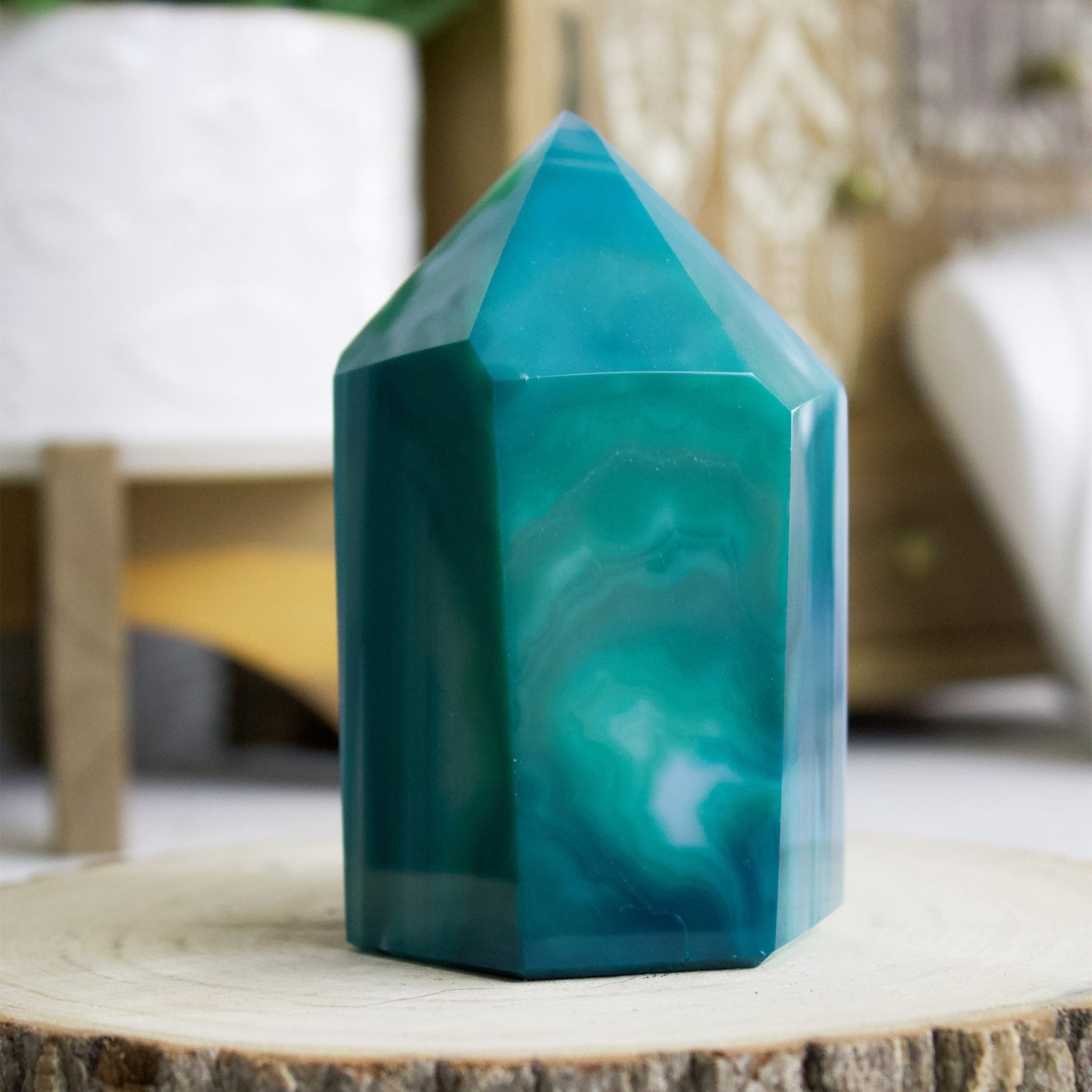Teal Agate Geode - Polished Generator #1 - Muse + Moonstone