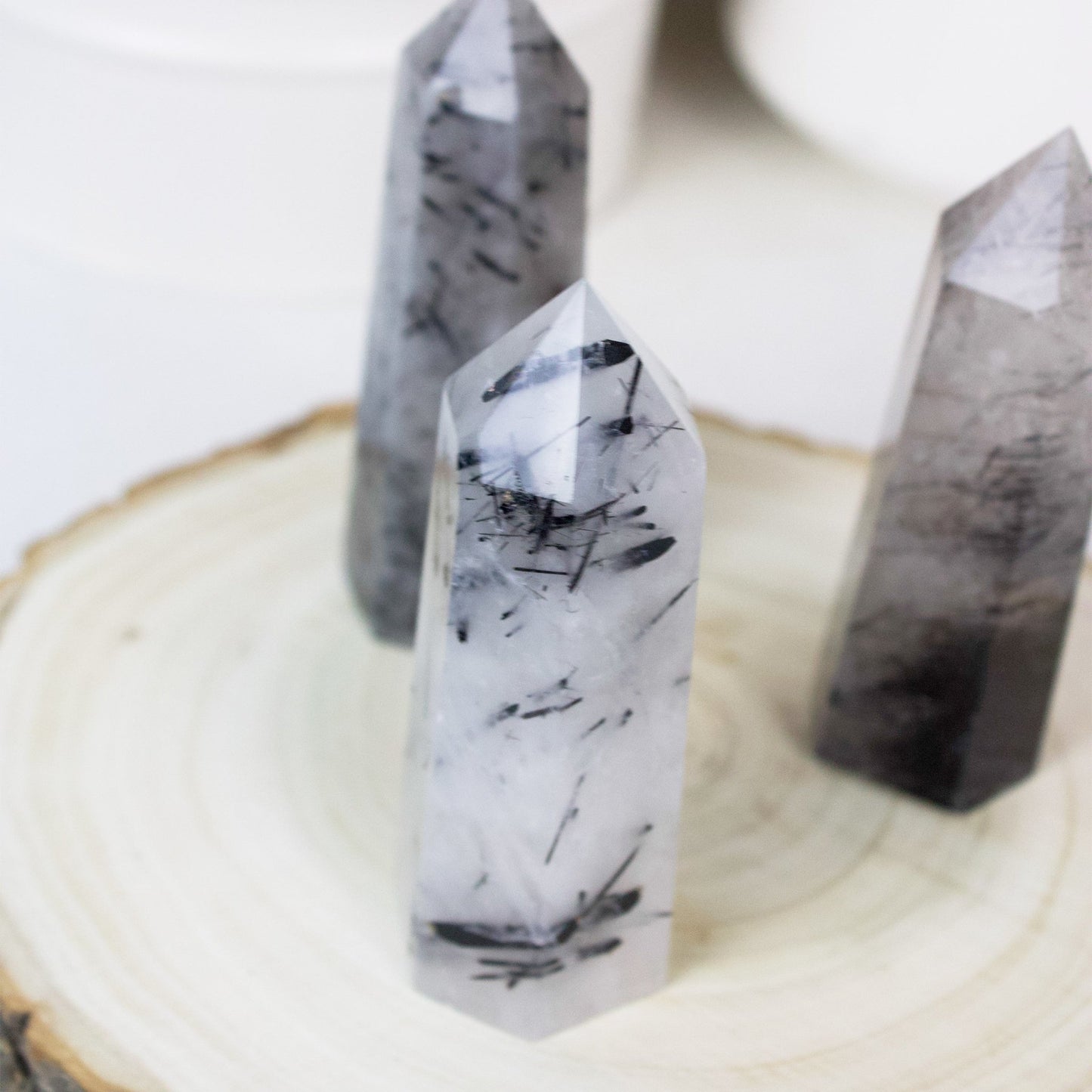 Tourmalinated Quartz - Polished Point - Muse + Moonstone