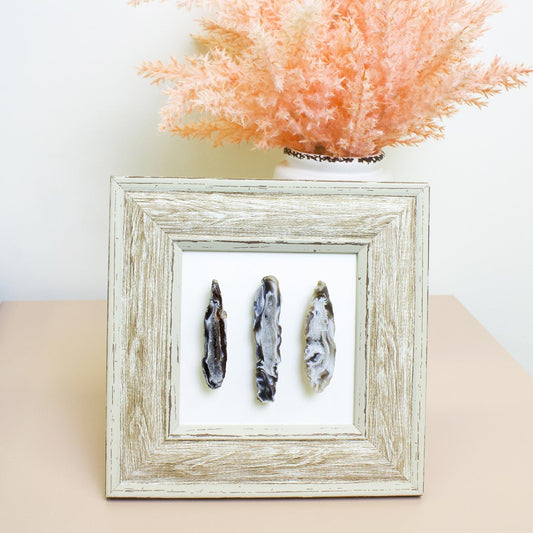 "Tres Agate" Framed Crystal Decor - Muse + Moonstone